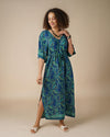 Siobhan Kaftan | Jade & Blue Lightweight Paisley Print Maxi Dress