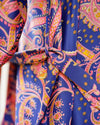 Pink & Navy Blue Kimono | Emily Lightweight Silky Paisley Robe