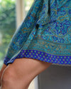 Turquoise & Blue Kimono | Emily Lightweight Silky Paisley Robe