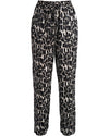 Black Cream & Gold Print Trousers | Evie Elasticated Waist Slim Pants