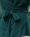 Bottle Green Wrap Top | Yasmin Tie Waist Soft Jersey Top
