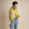 Talia | Linen Scarf with Tassels - Mustard Yellow