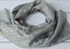 Tiffany | Silk Neck Scarf - Grey & Gold Foil Polka Dot