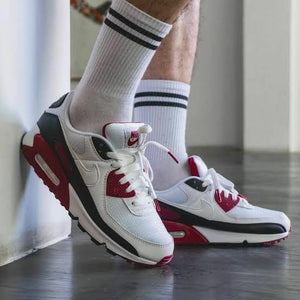 air max 90 new maroon on feet