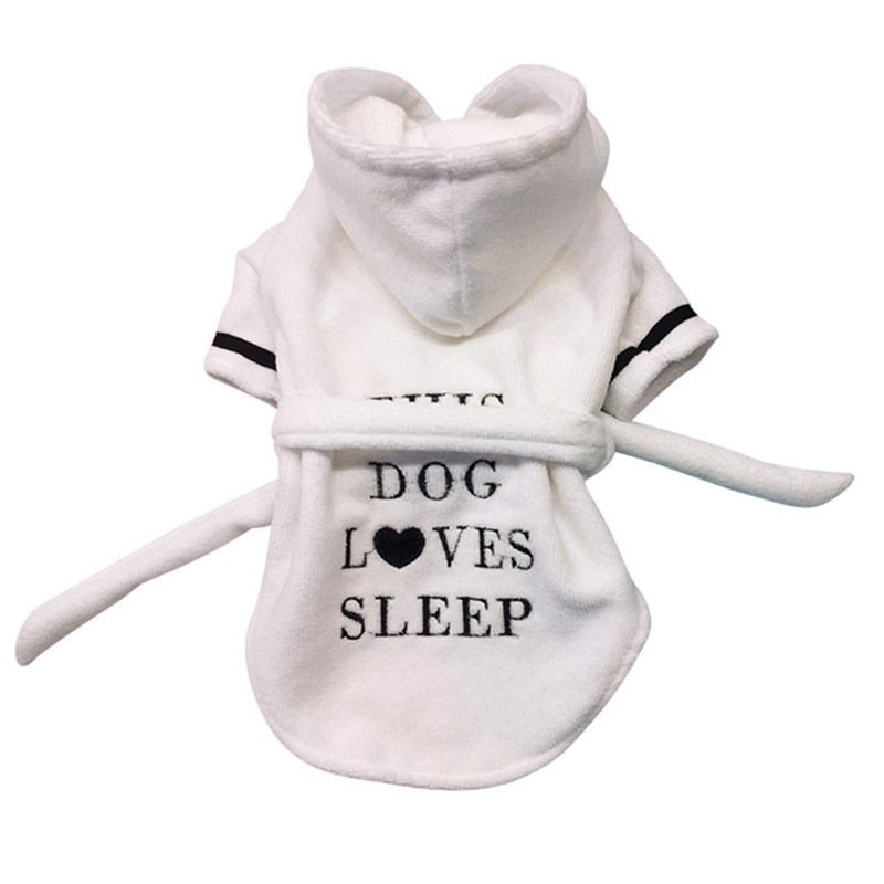 Pet Dog Bathrobe Dog Pajamas Sleeping Clothes Soft Pet Bath Drying Towel Clothes for For Puppy Dogs Cats Coat Pet Accessories