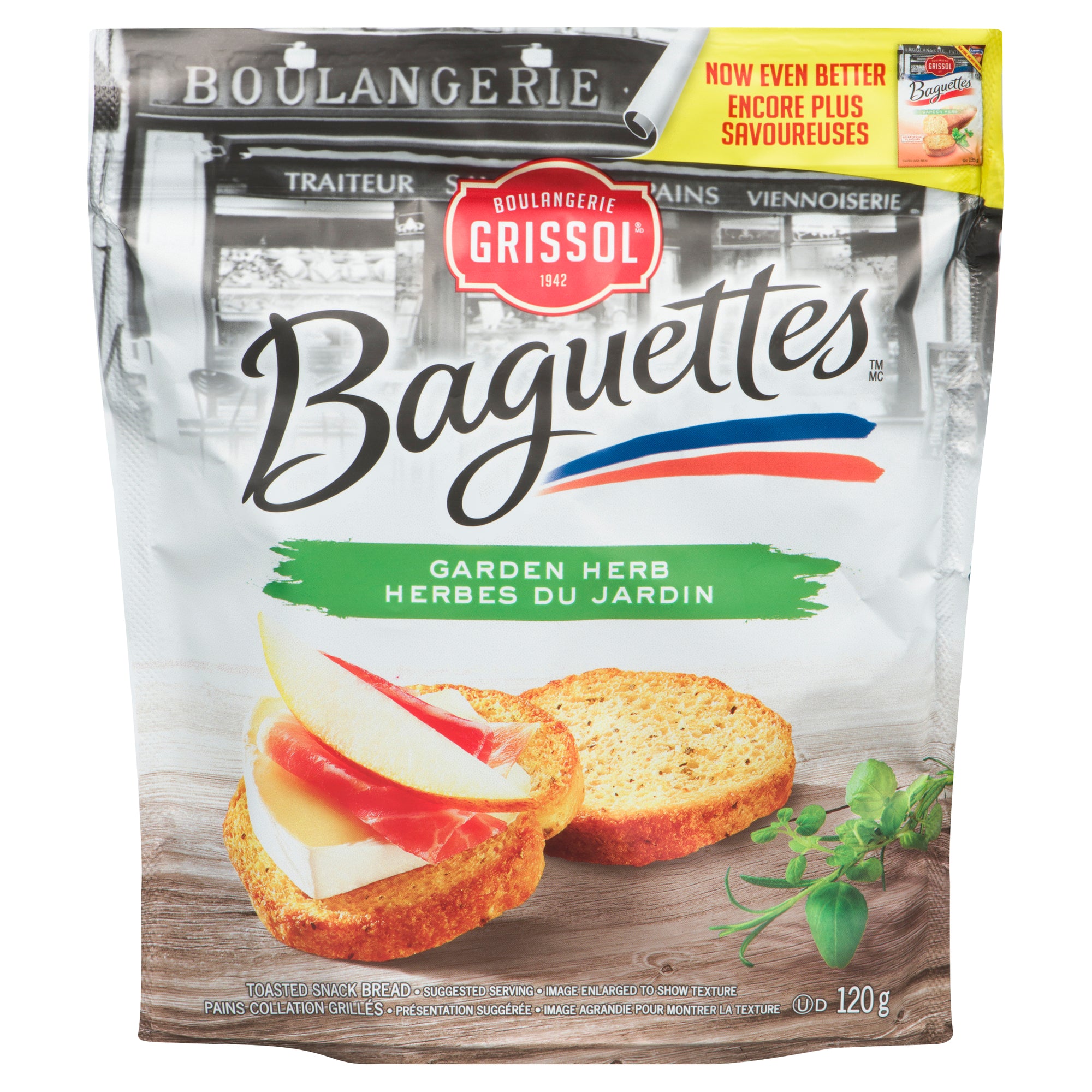 Boulangerie Grissol Toasted Garden Herb Snack Bread Baguettes - 120g ...