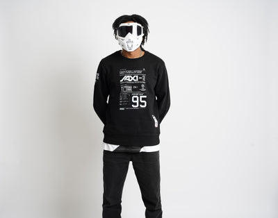 Crewneck Sweater "95!"| Black (1028a)