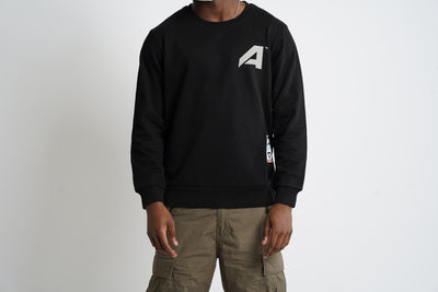 Crewneck Sweater "A"| Black (1017a)
