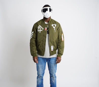 Bomber Jacket "Conflict"| Army Green (1011a)