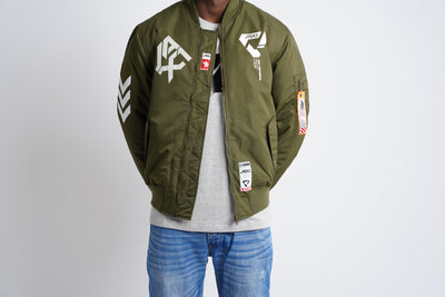 Bomber Jacket "Conflict"| Army Green (1011a)