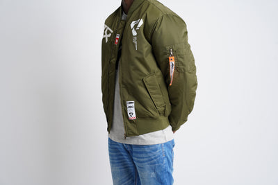 Bomber Jacket "Conflict"| Army Green (1011a)