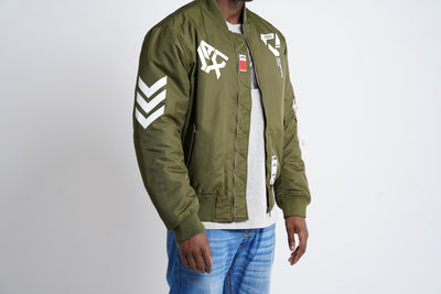Bomber Jacket "Conflict"| Army Green (1011a)