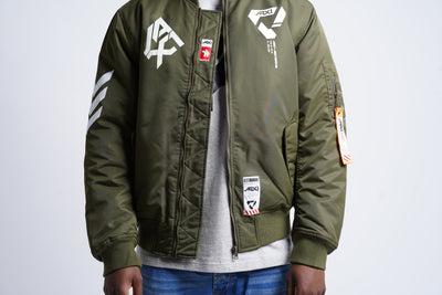 Bomber Jacket "Conflict"| Army Green (1011a)