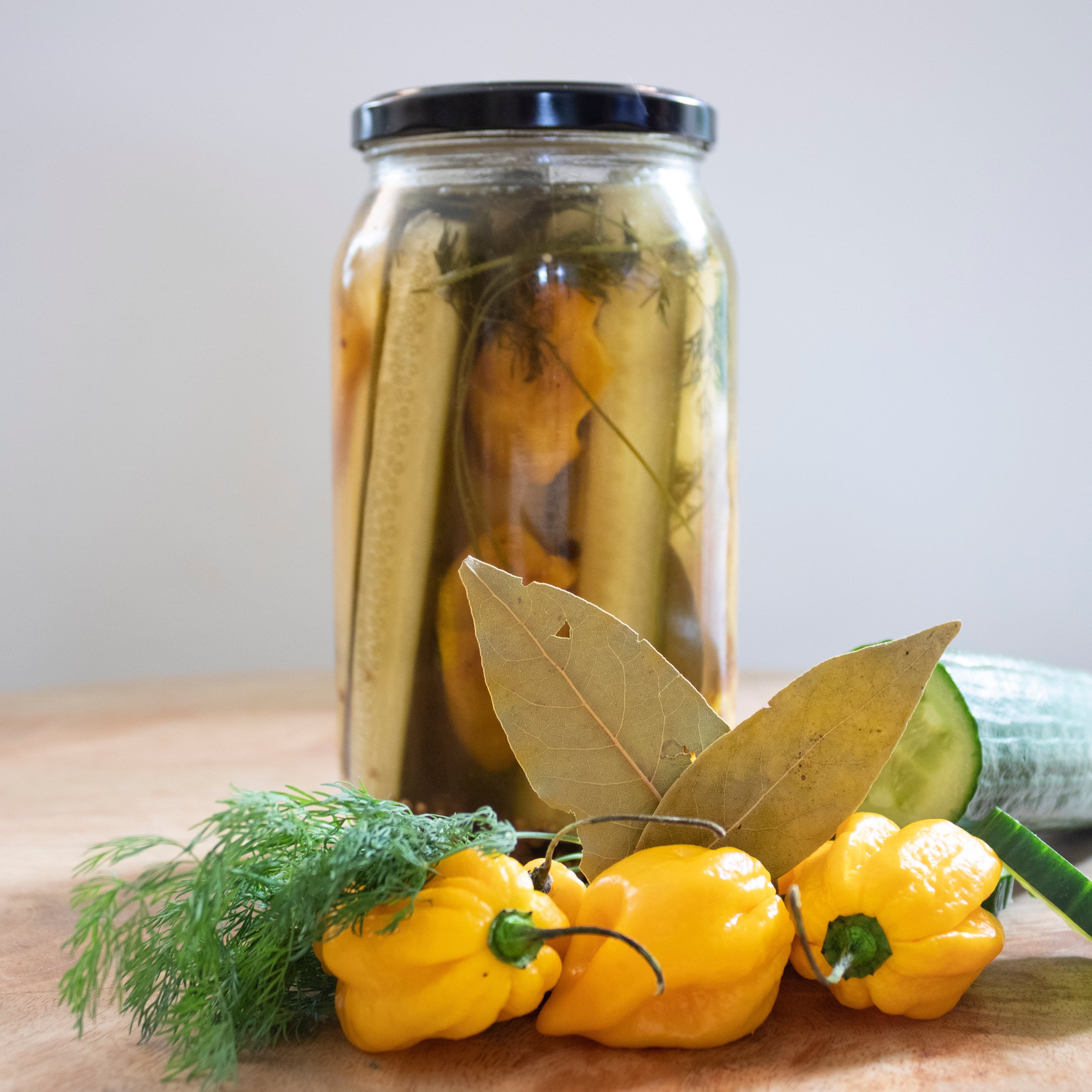 Hete Augurken gepekelt in Habanero 1 liter