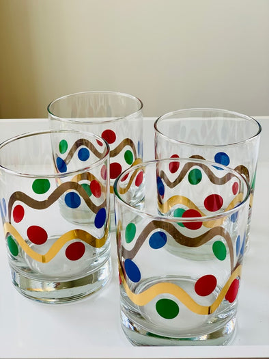 Federal Four Color Greek Key Tom Collins Glasses (Set of 8) – BRIX