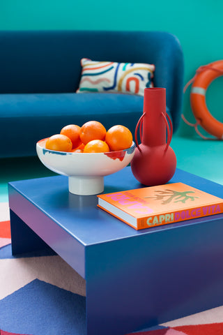 A vibrant and visually-rich Yes Colours interior set up with the Anderson Aesthetic.