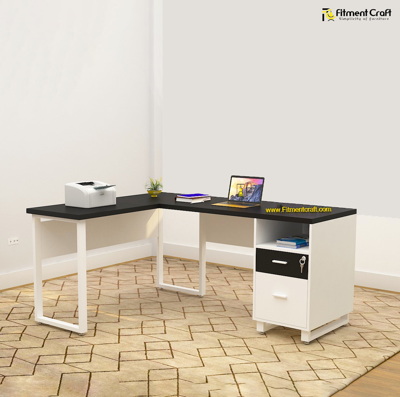 Smart L-Shaped Executive Desk For Office | TV23-003