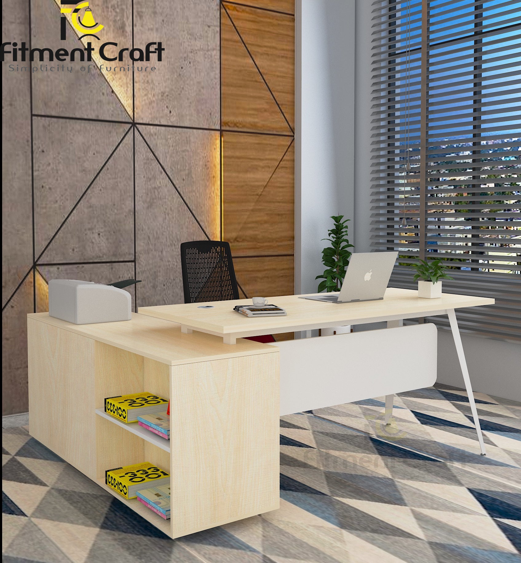 FC CEO Desk with Modern Cabinet | OSV2-001.1