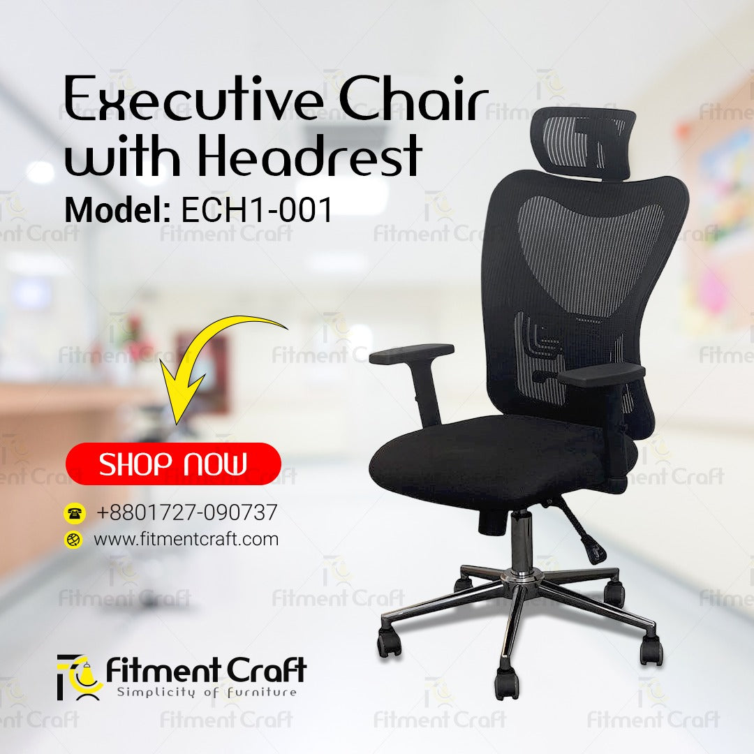 Executive Revolving Chair with Headrest | ECH1-001