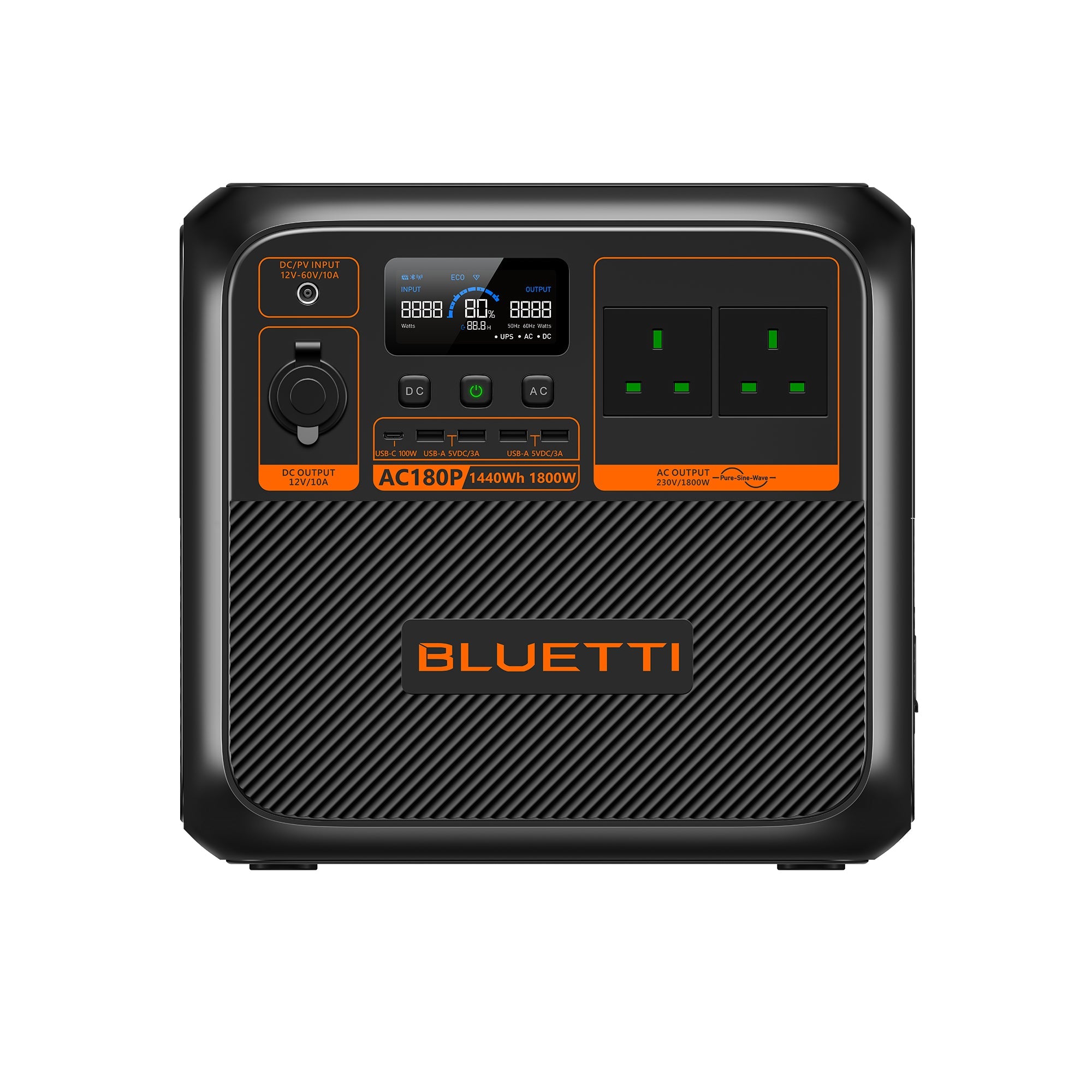 BLUETTI AC180P Portable Power Station , 1,800W 1,440Wh, AC180P (Orange) , 1800W 1440Wh Power Station