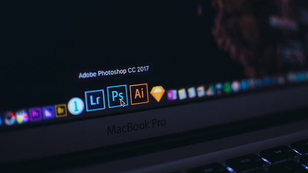Computer screen displaying icon for Adobe Photoshop