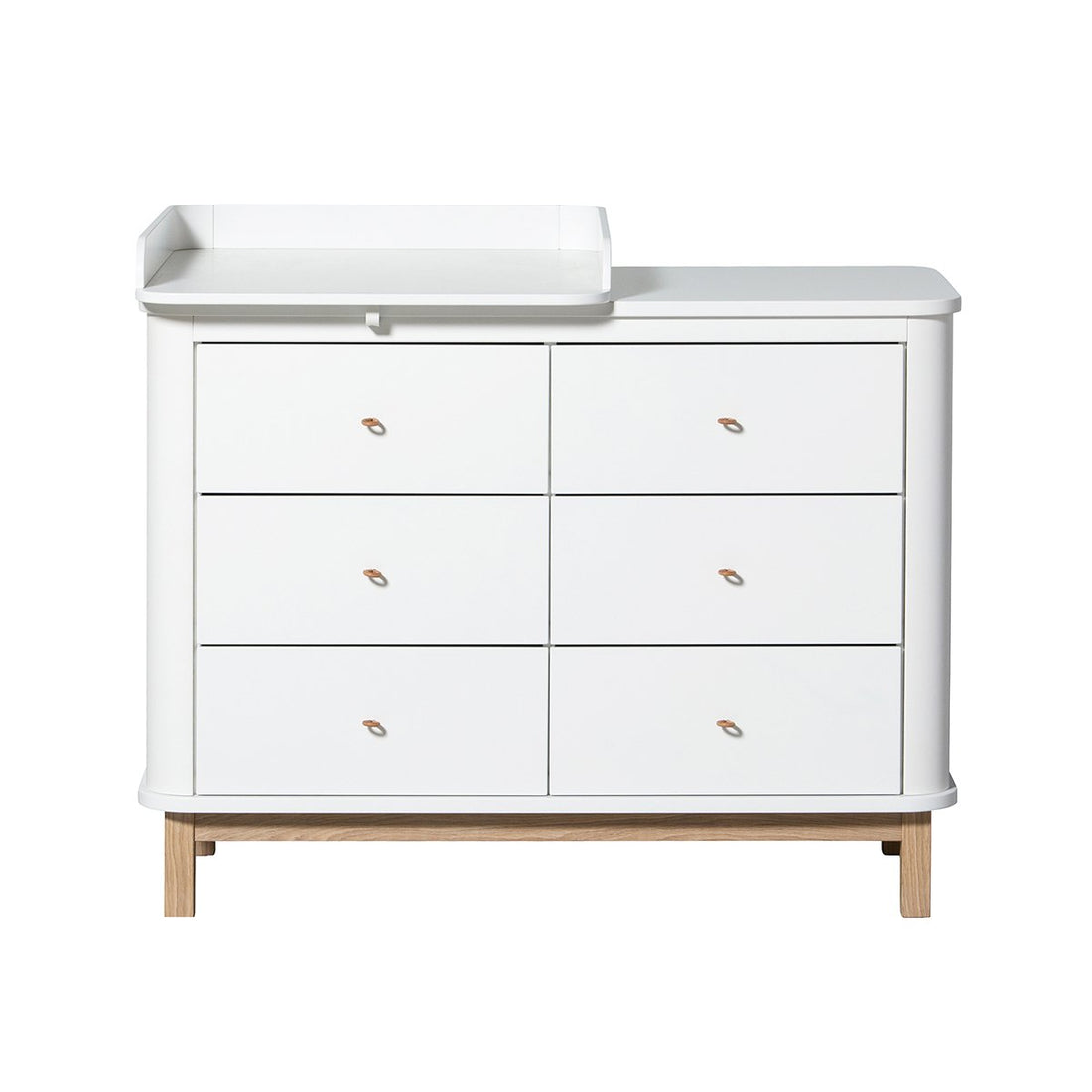 Wood Nursery Dresser with nursery top, White/Oak