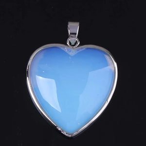 Heart Shape Synthetic Opalite Stone Pendant - THE PLACE . . .
