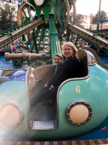 Riding a rollercoast in Tivoli