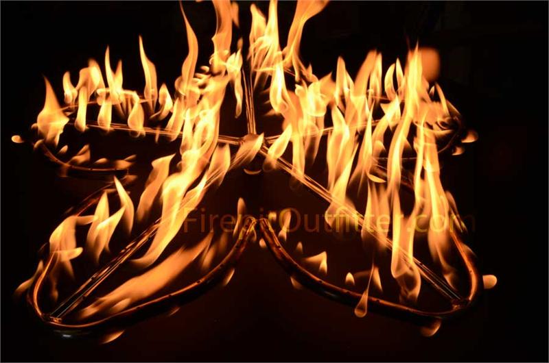 penta burner with fire on