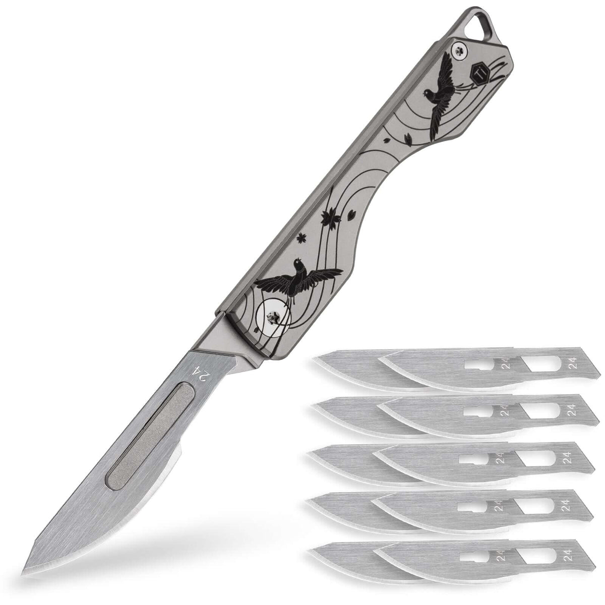 Titanium Knife Scalpel Blade Paper Knife Pocket Outdoor Camping Folding  Knife