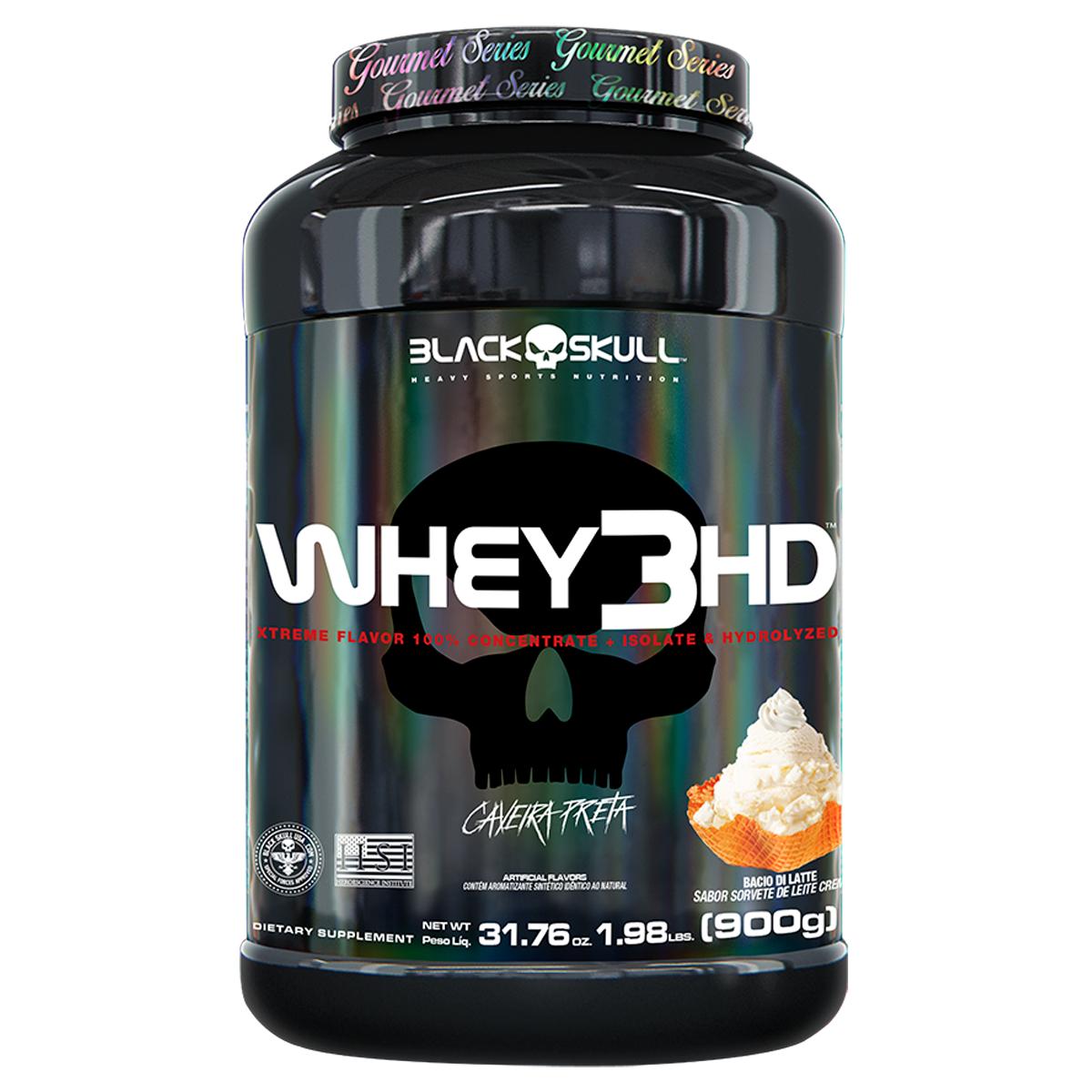Whey 3hd Gourmet Black Skull - 900g (WPC, WPI and WPH)