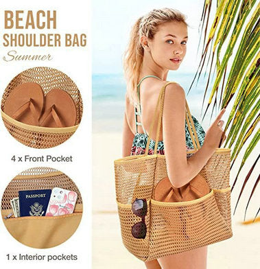 Wholesale_Mesh_Womens_ Shoulder_Beach_Bag_Summer Beach_Tote_Bag_Factory
