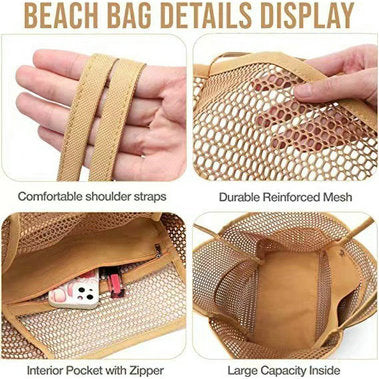 Wholesale_Mesh_Womens_ Shoulder_Beach_Bag_Summer Beach_Tote_Bag_Factory