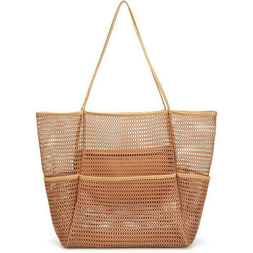 Wholesale_Mesh_Womens_ Shoulder_Beach_Bag_Summer Beach_Tote_Bag_Factory