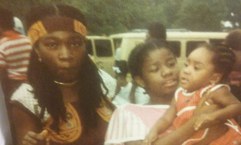 Imani at Boston Carnival with younger sister and eldest niece, circa 1983