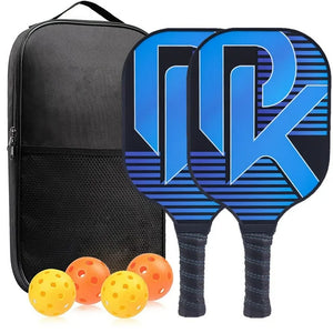 Pickleball Paddles, Graphite Fiber Polypropylene Honeycomb Core , Pickle Ball Set with 2 Pickle Ball Rackets, 4 Balls and Backpack - songge store - Pickle Ball Set
