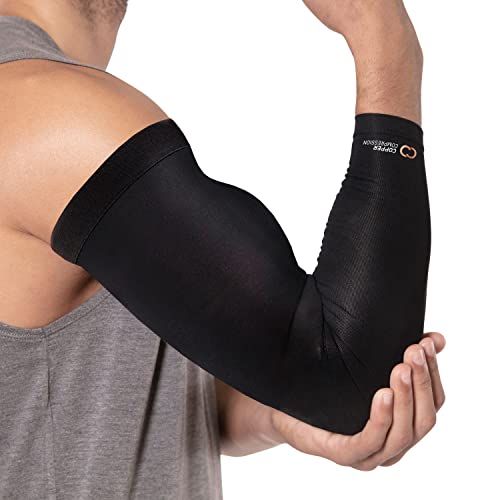 Copper Compression Elbow Brace for Tendonitis, Tennis Elbow & Golfer Elbow  - Copper Infused Orthopedic Brace for Golfers, Arthritis, Bursitis. Fit for