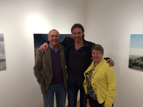 David Wile with his parents at Agora Gallery