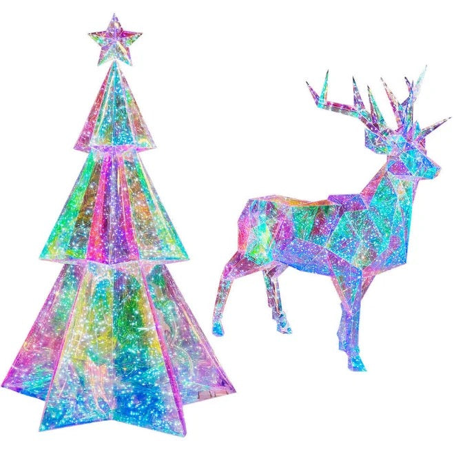 Christmas Decorations 2023 New Colorful Rainbow Holographic Glowing Ch –  TheTrendWillOut