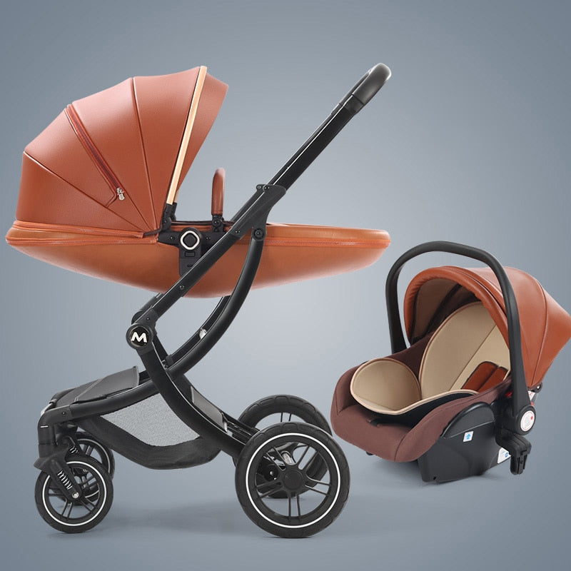 Baby Stroller Car Seat Eggshell Newborn Baby Leather –