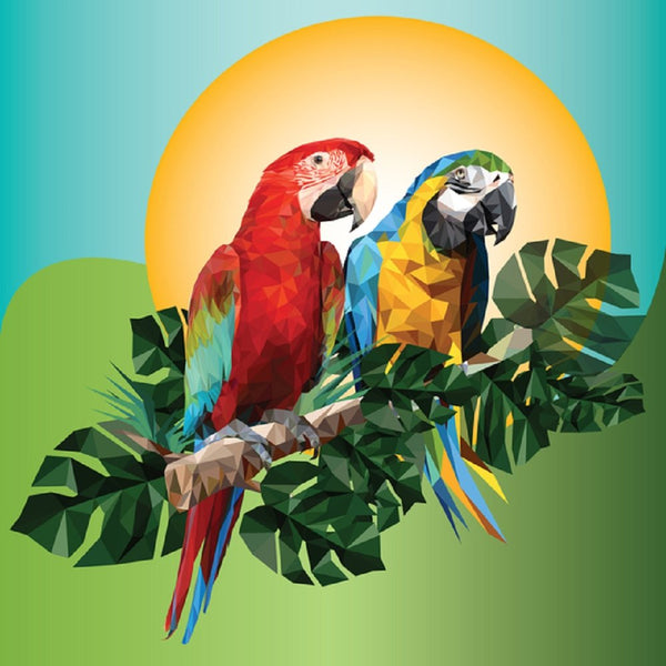 Pair Of Macaws Fabric Panel - Multi - ineedfabric.com