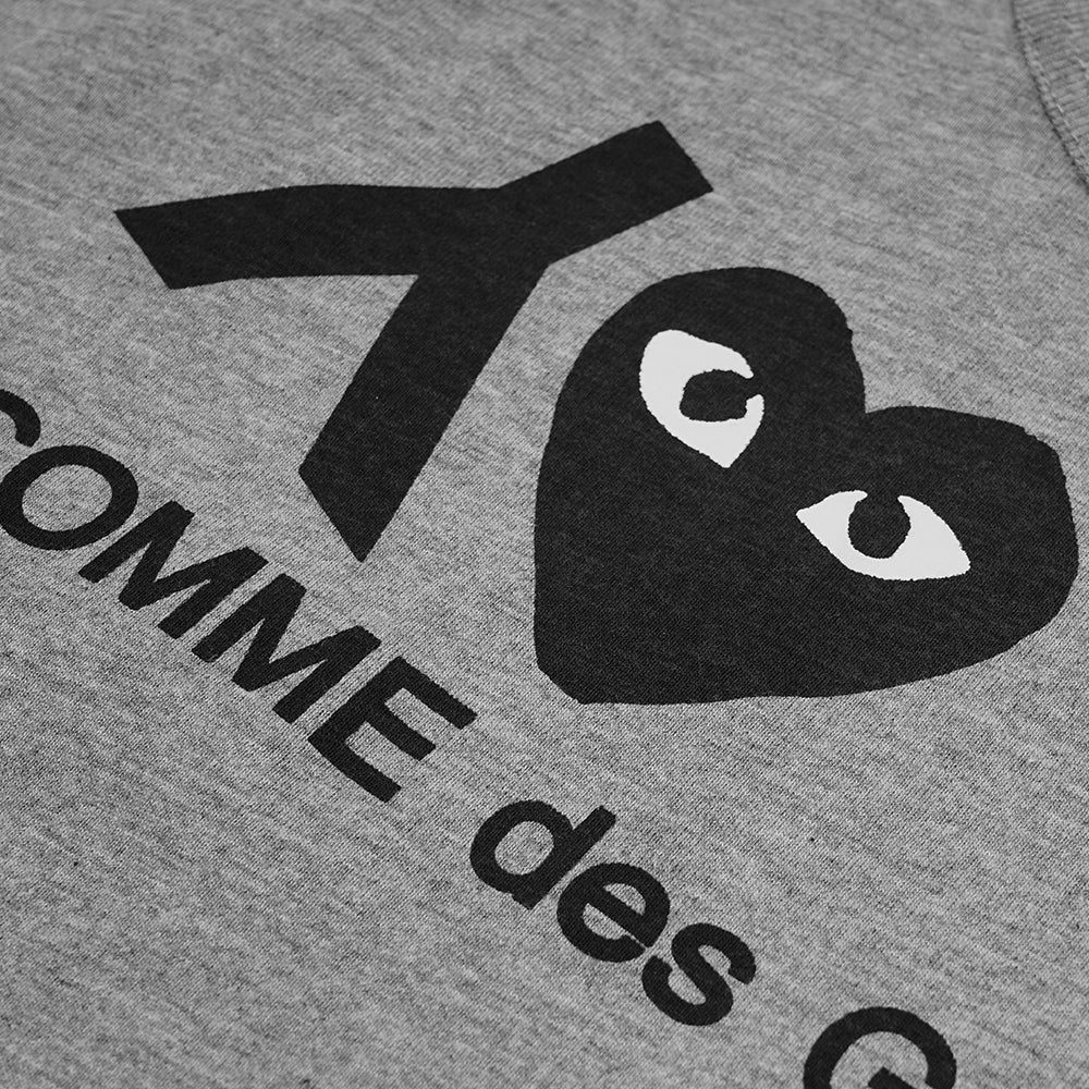 CDG Play Inverted Text T-Shirt Grey
