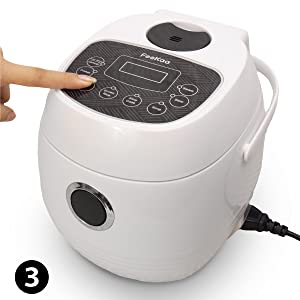 soseki Mini Rice Cooker 2 Cup, Digital Rice Cooker Small With 4