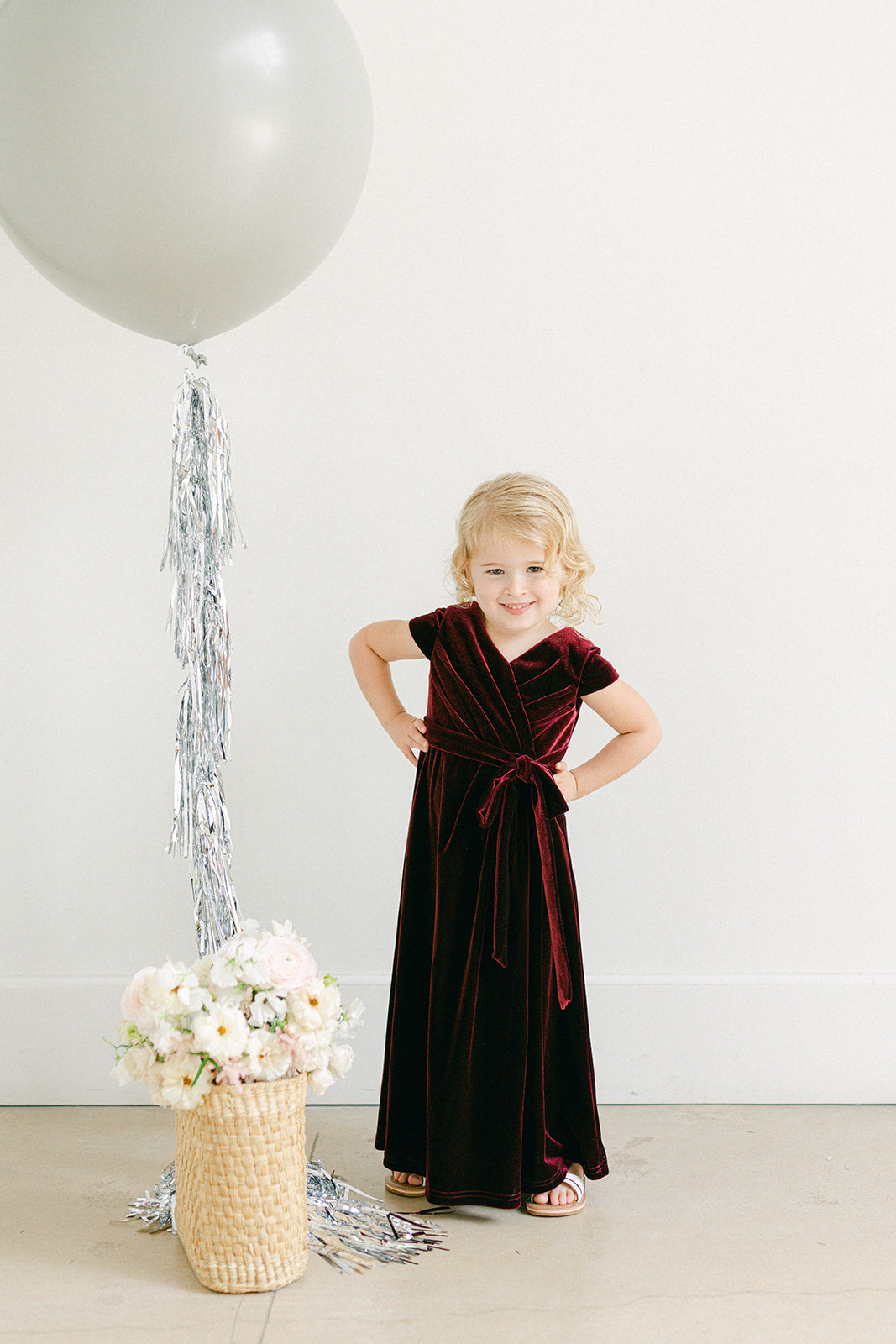 Silver Sage Bridesmaid Dress at Revelry | Kids Riley Convertible Velvet Dress | Made to Order Silver Sage