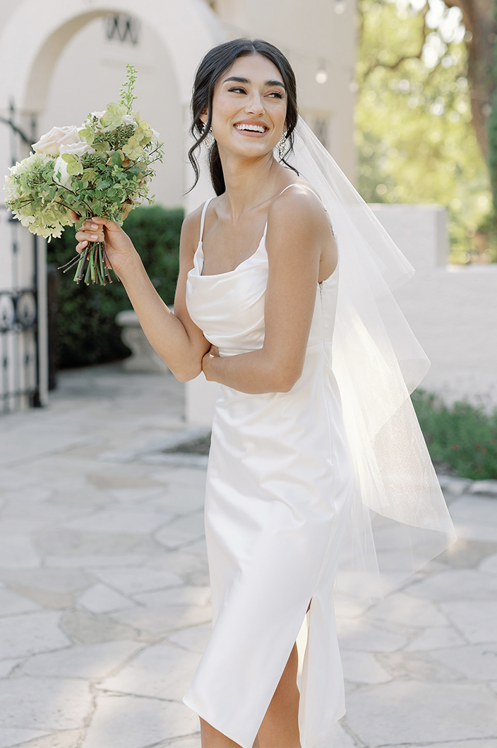 WEEPING CHERRY | embellished short wedding veil