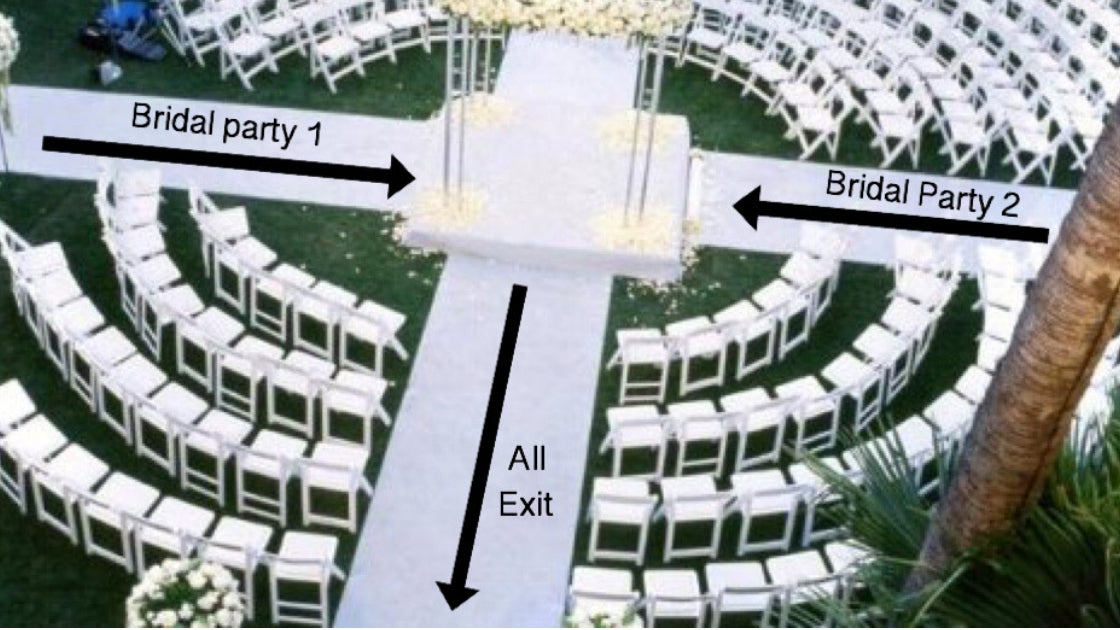 Two brides are better than 1 entrance to wedding ceremony multiple aisles on wedding day