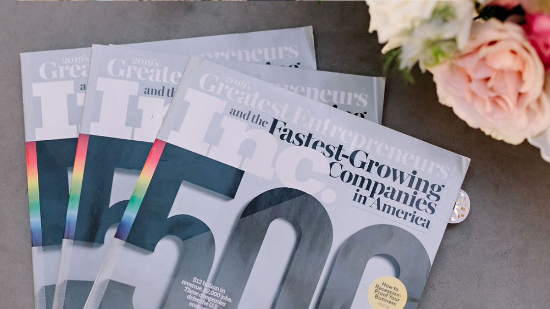 Inc greatest entrepreneurs fastest growing companies in america magazine 2019 flat lay florals