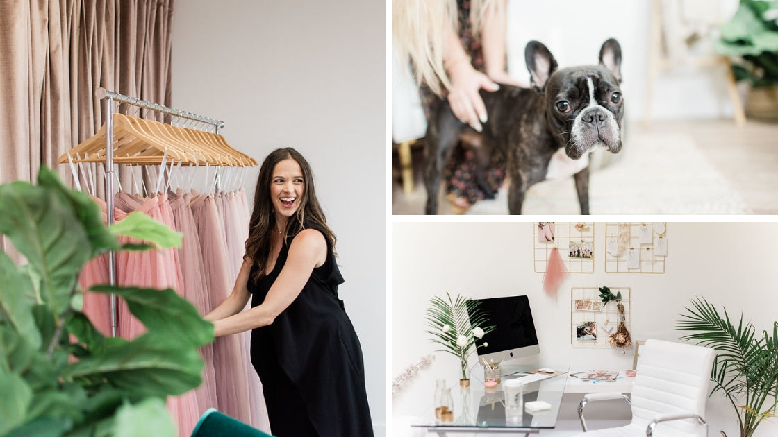 Michelle styling tulle outfits and stella the dog looking cute