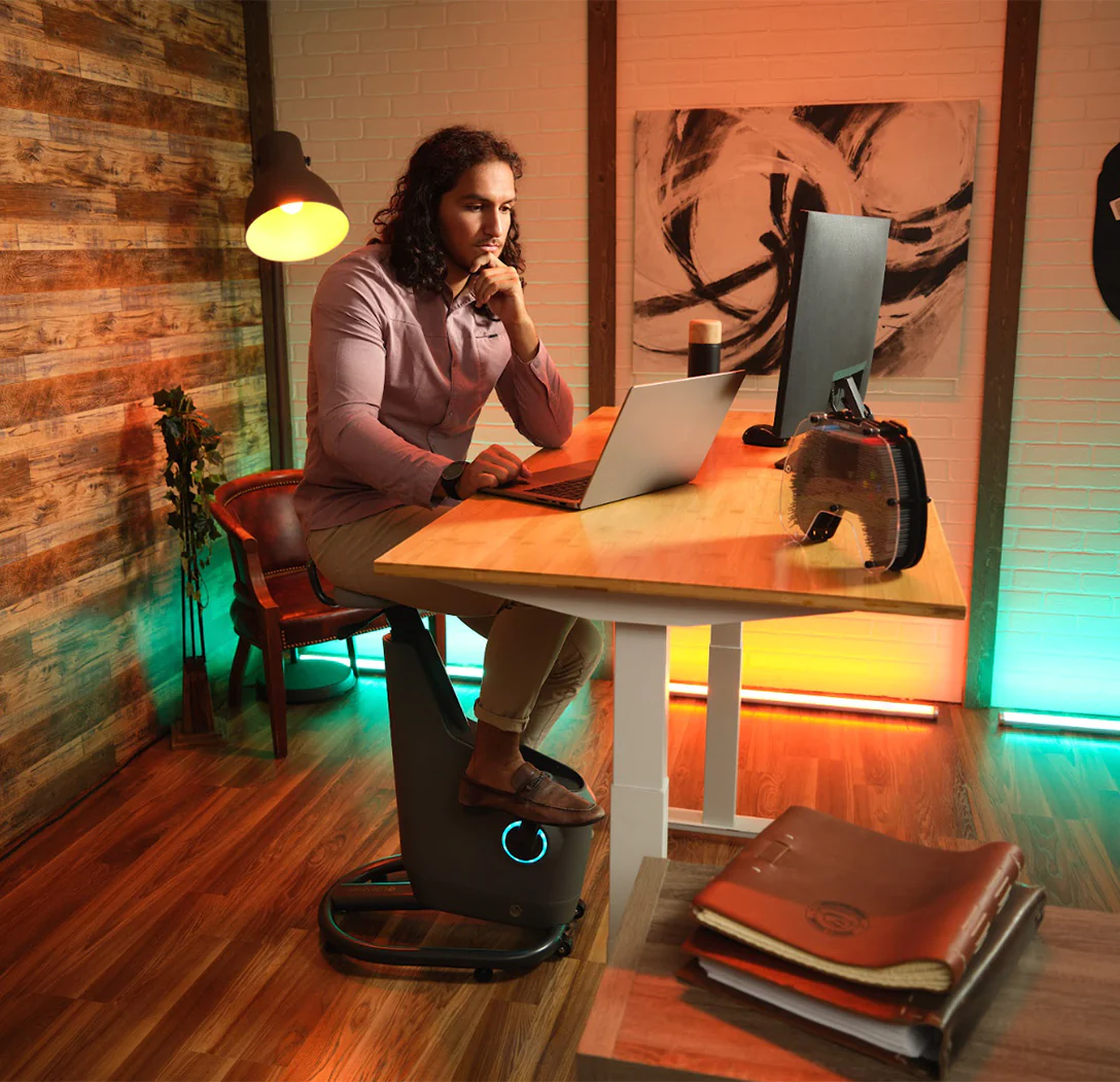 exercise bike with desk