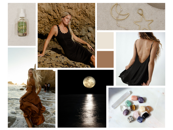 Full moon moodboard inspiration Carolina Benoit what to wear for your next full moon circle